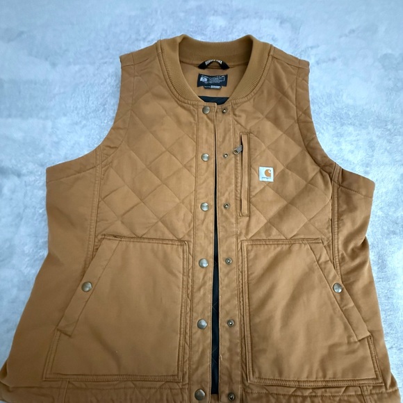 Carhartt Jackets & Blazers - Carhartt Tan Quilted Canvas Work Vest